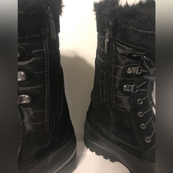 Lands’ End winter snow black insulated boots women’s size 8 B - Picture 4 of 10